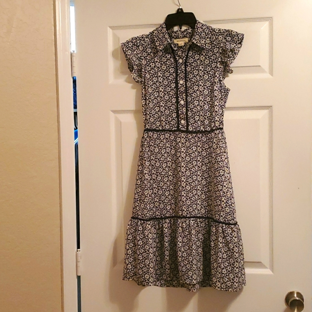 Monteau Blue and White Flower dress